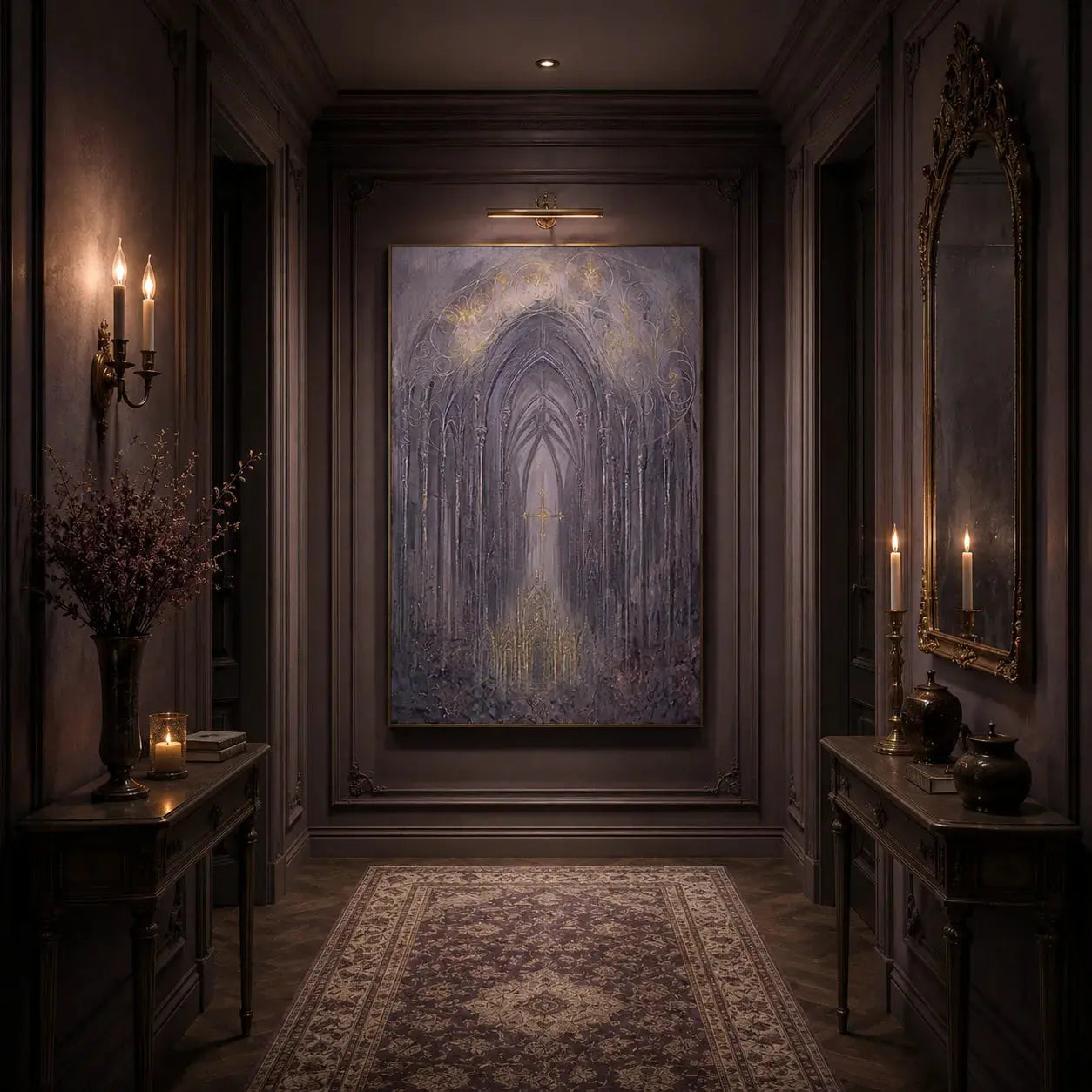 Cathedral of Moonlight Impasto Oil Painting