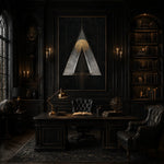 Modern Geometric Wall Art & Dark Landscape Texture Painting