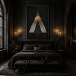 Modern Geometric Wall Art & Dark Landscape Texture Painting