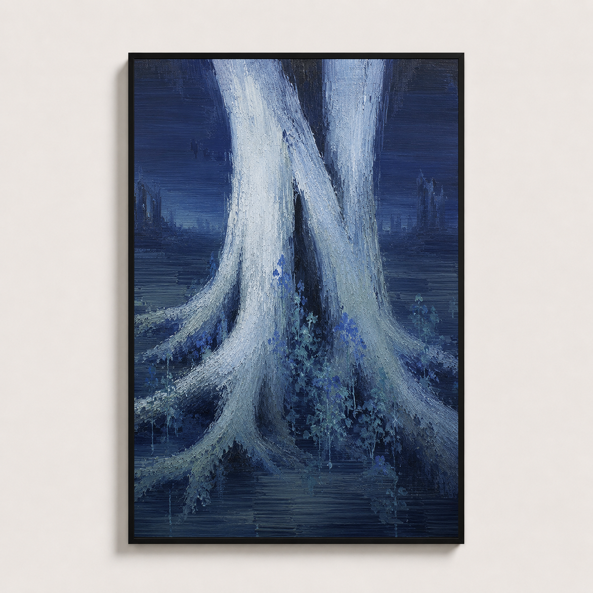 Blue Hour Textured Oil Painting