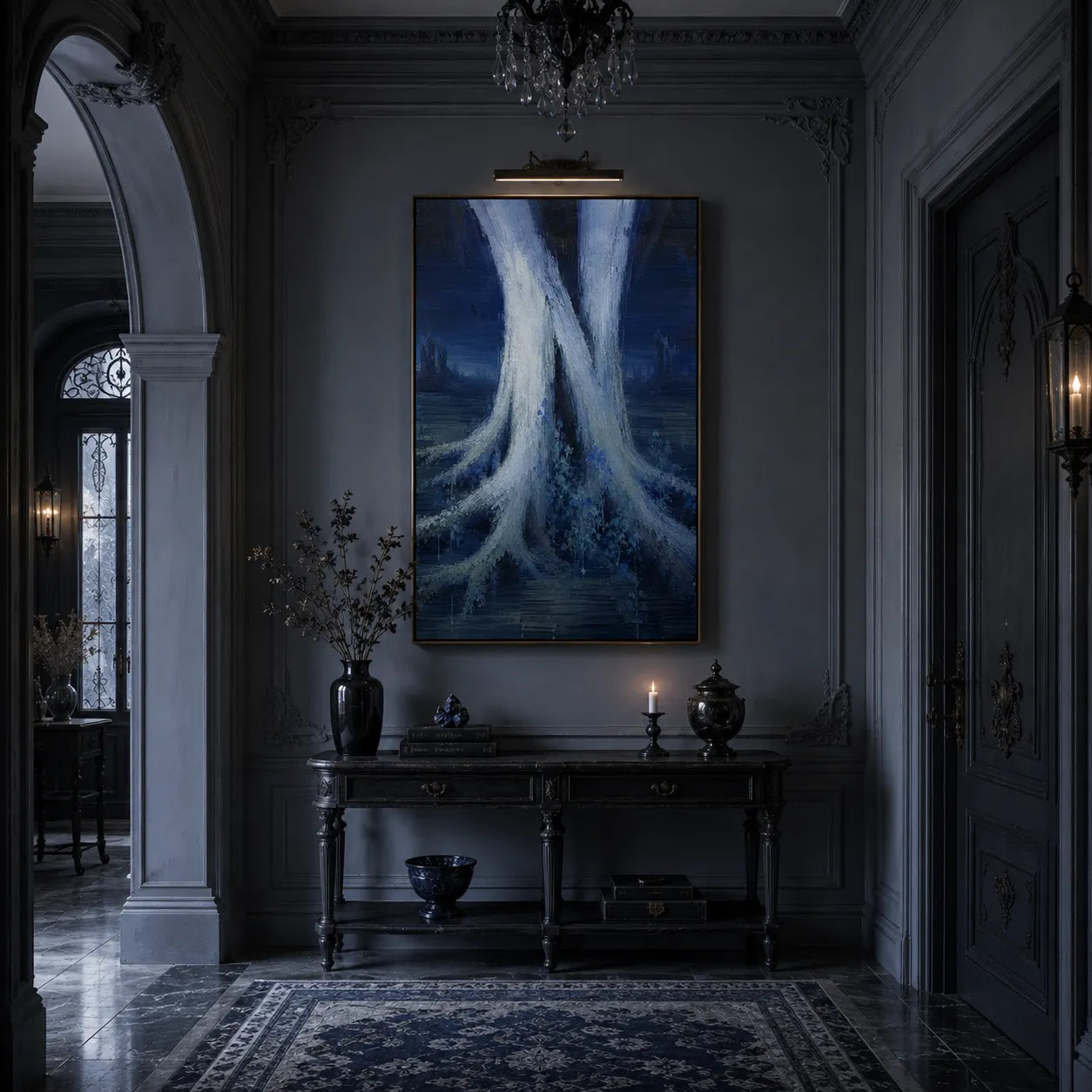 Blue Hour Textured Oil Painting
