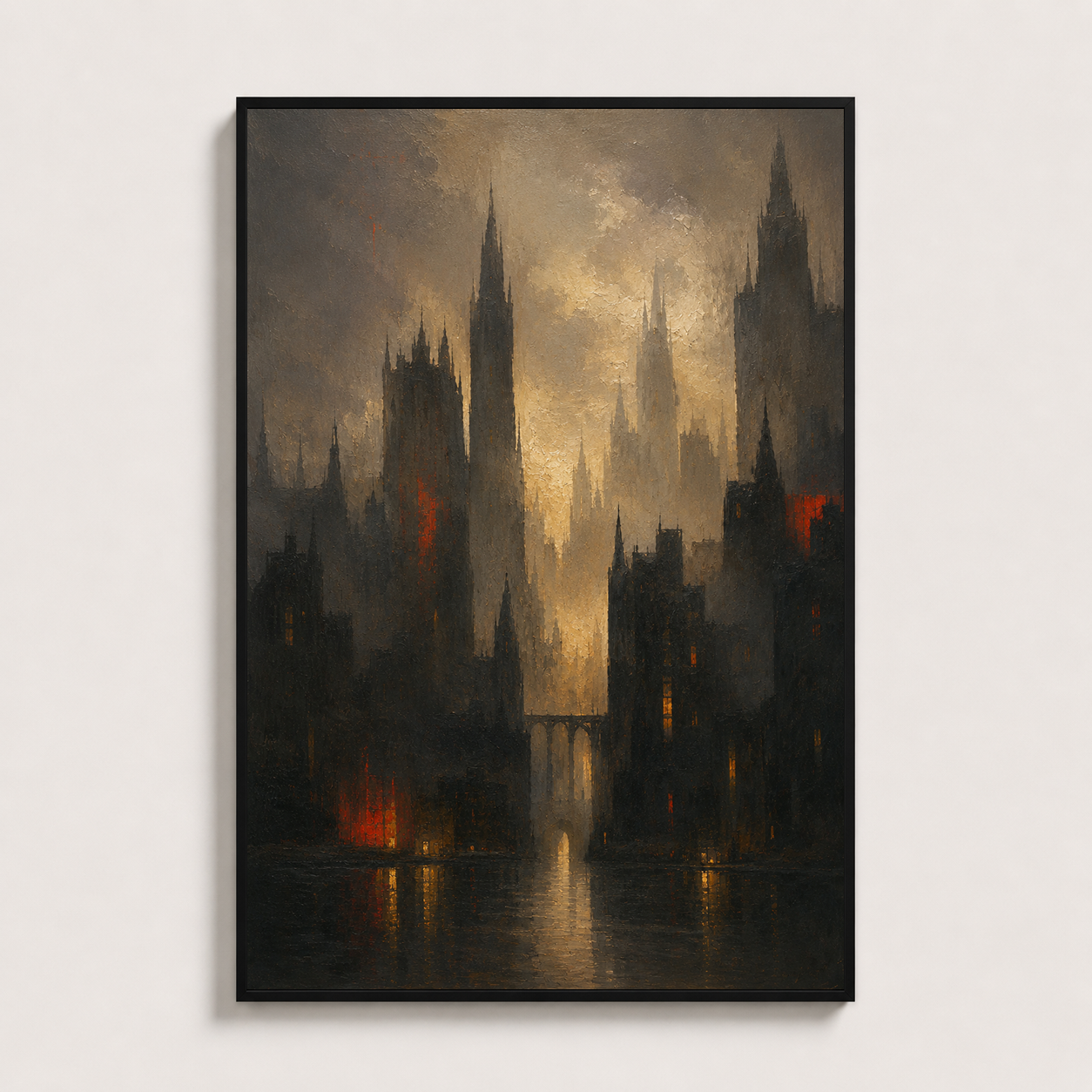 City of Echoes Textured Oil Painting