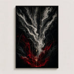 Crimson Ascension Abstract Oil Painting