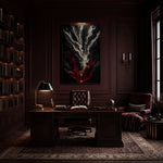 Crimson Ascension Abstract Oil Painting