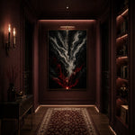 Crimson Ascension Abstract Oil Painting