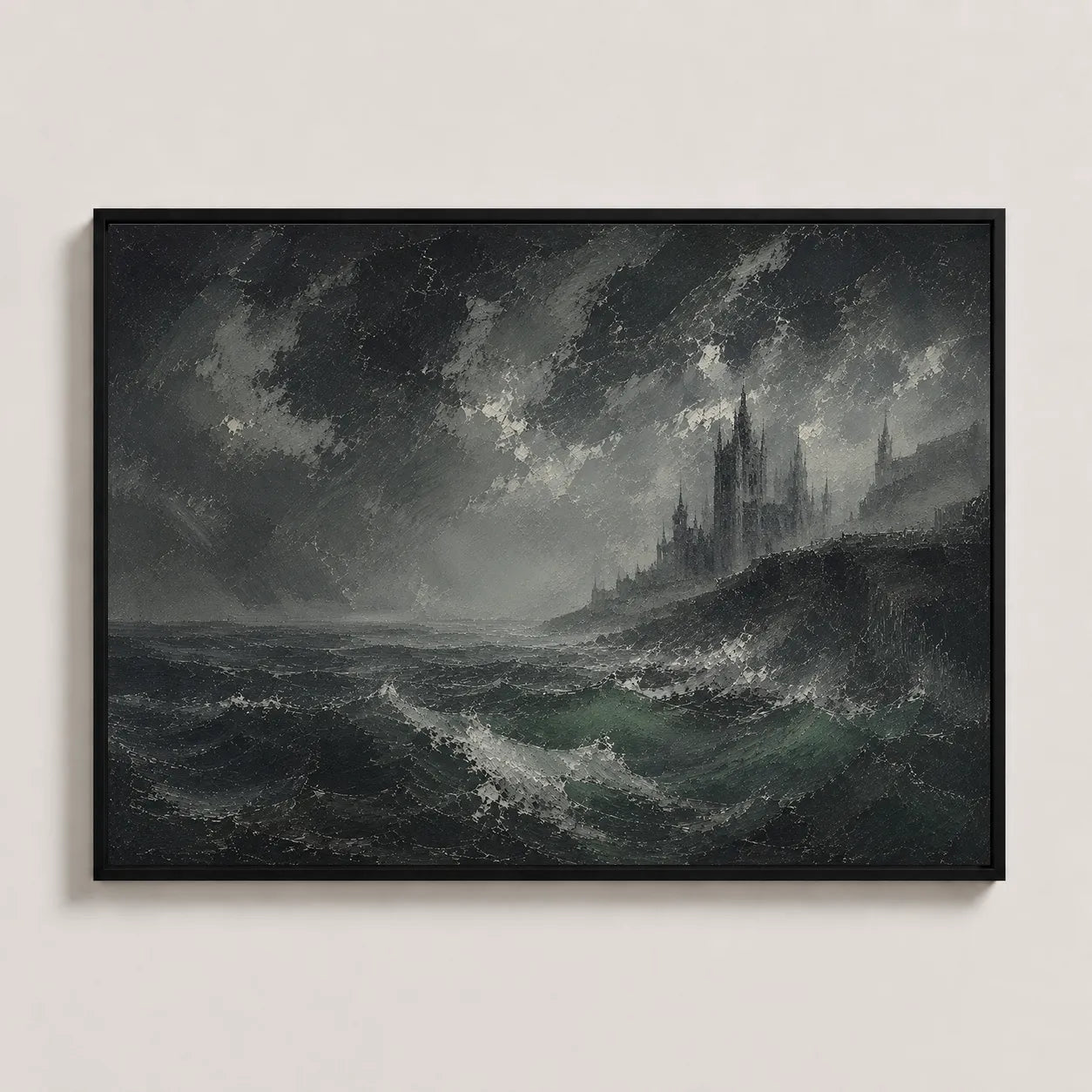Distant Shore Impasto Oil Painting