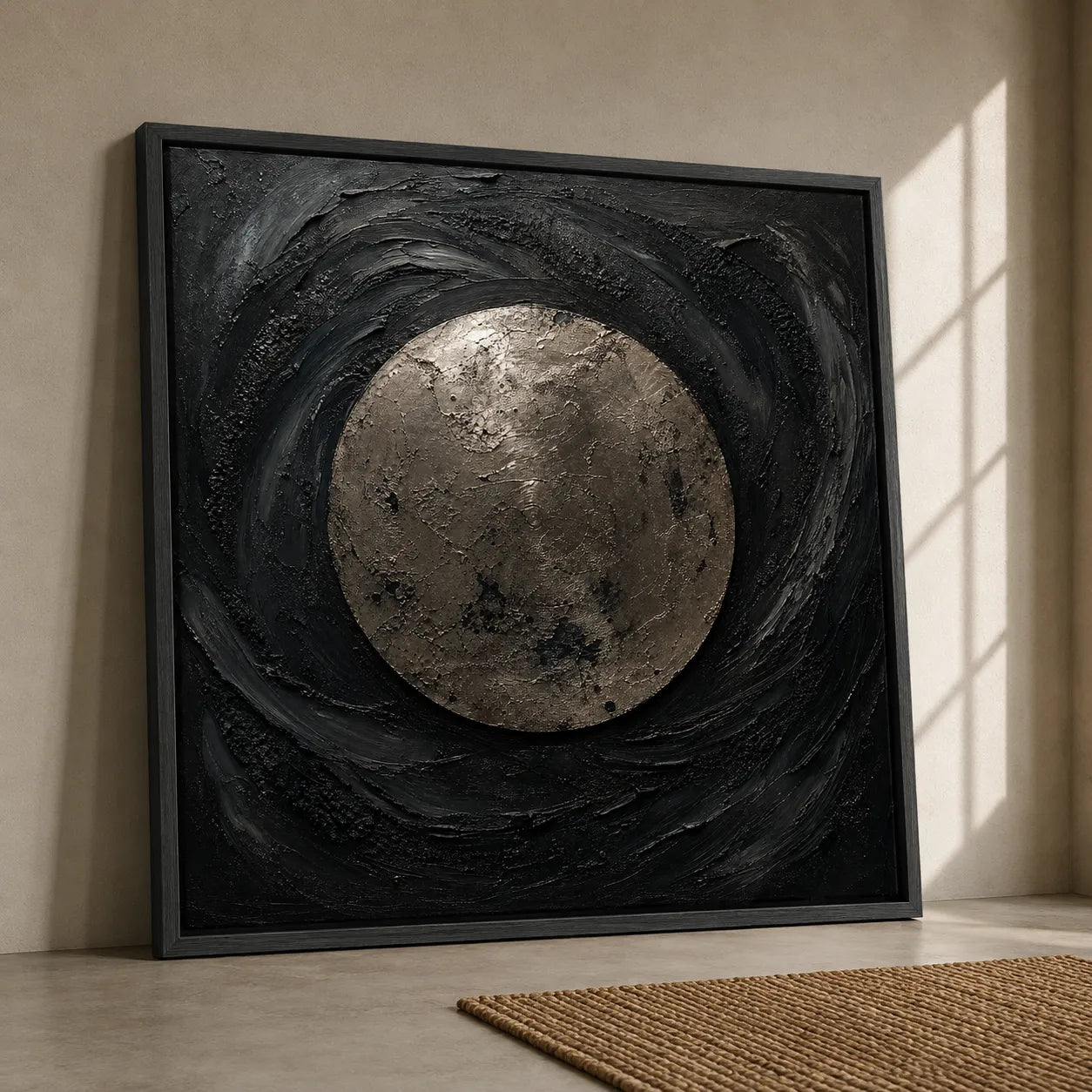 Obsidian Moon Impasto Oil Painting Nightrelic