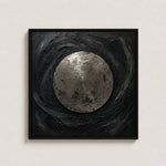 Obsidian Moon Impasto Oil Painting