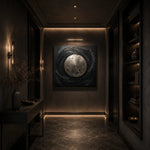 Obsidian Moon Impasto Oil Painting