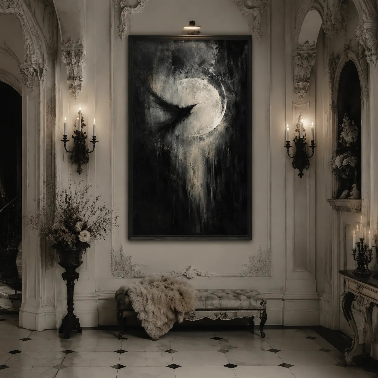 Raven Eclipse Oil Painting Nightrelic