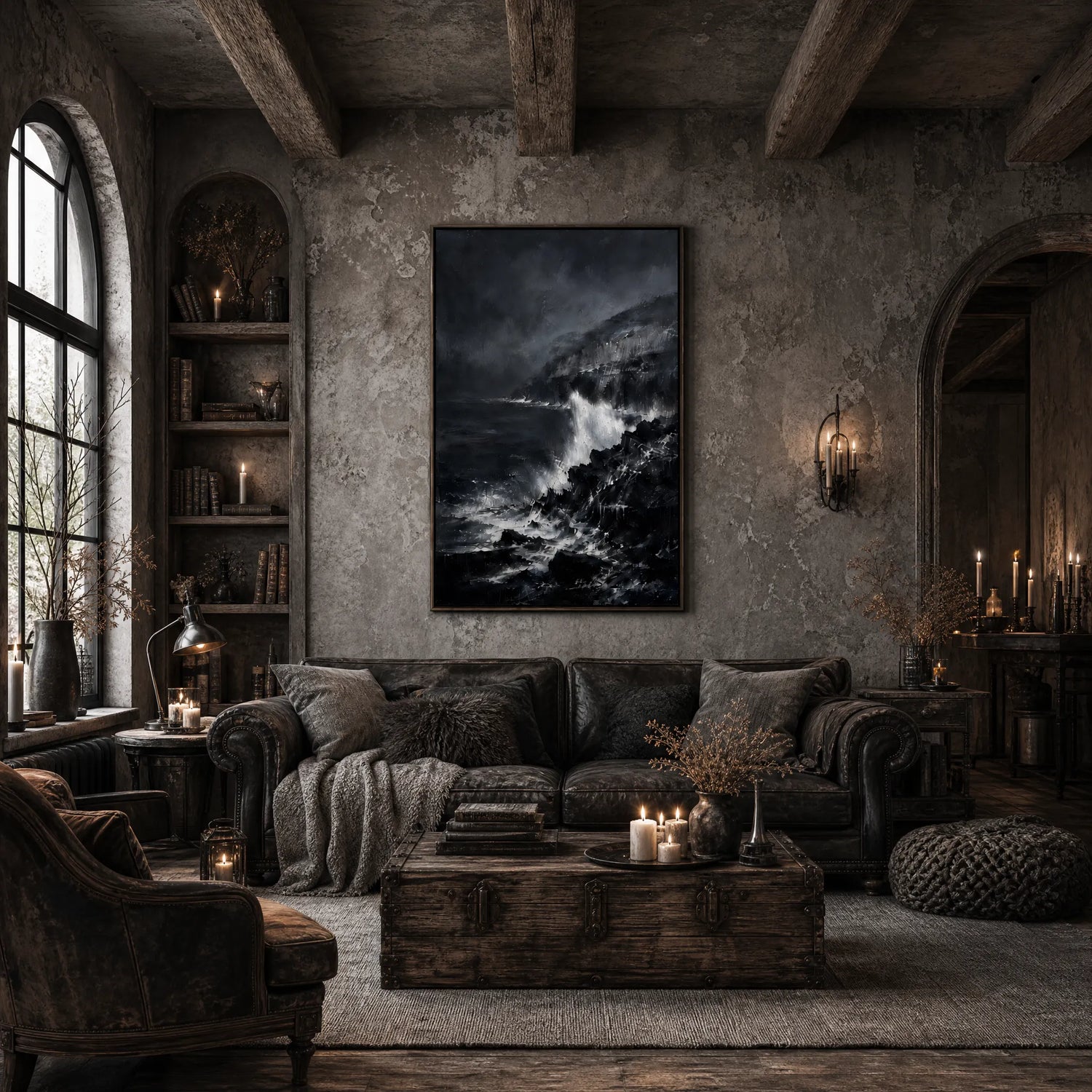 Shore of Shadows Moody Coastal Wall Art