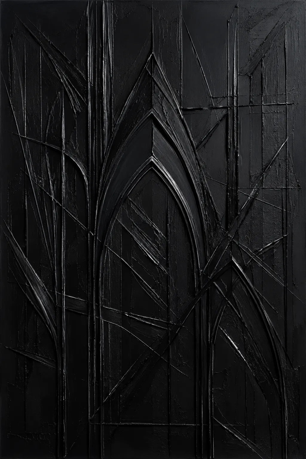 Silent Cathedral Impasto Abstract Painting