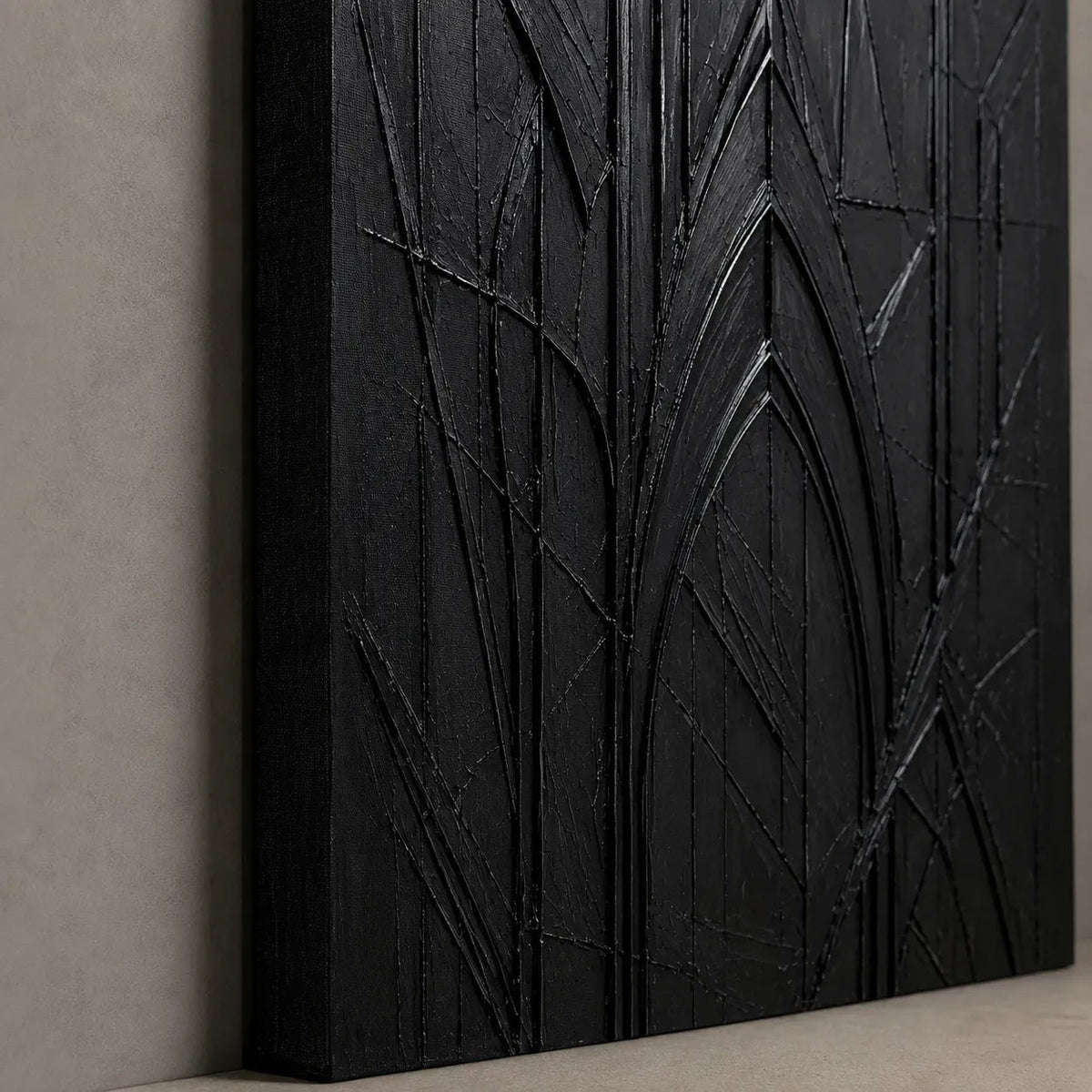 Silent Cathedral Impasto Abstract Painting Nightrelic