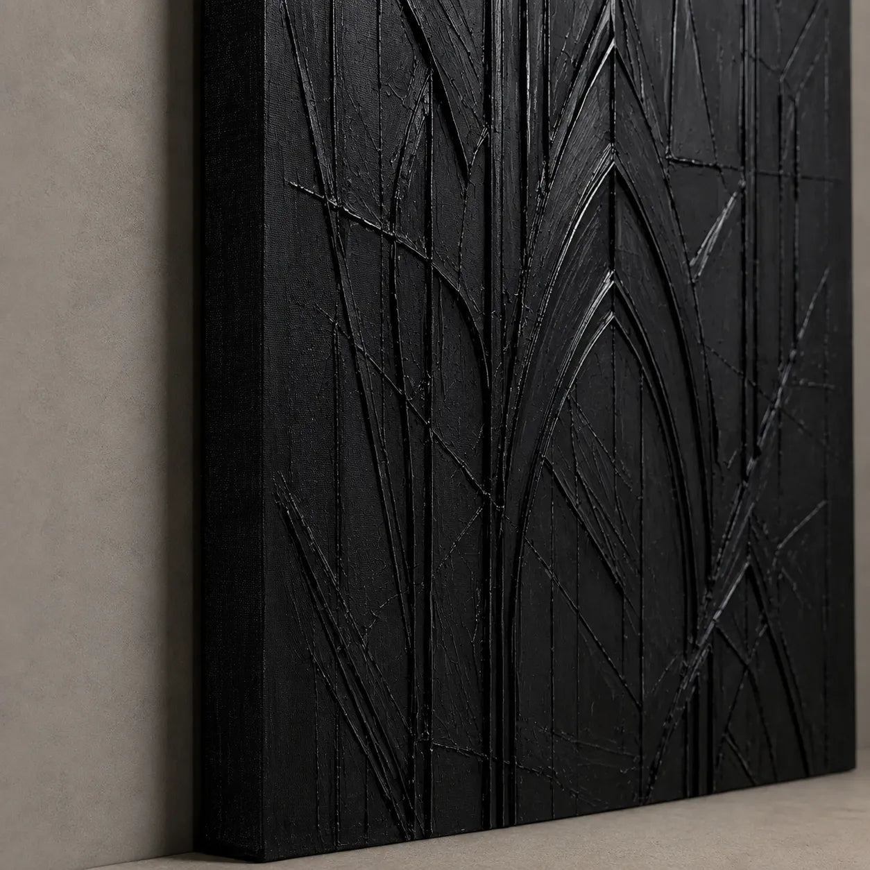 Silent Cathedral Impasto Abstract Painting Nightrelic